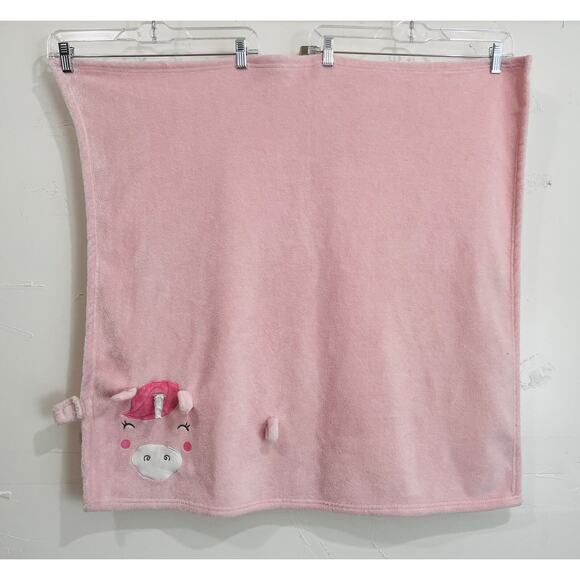 Carters Baby Blanket 3D PIG FACE Unicorn Pink Plush Pigicorn Curly Tail Piggy - Picture 15 of 15
